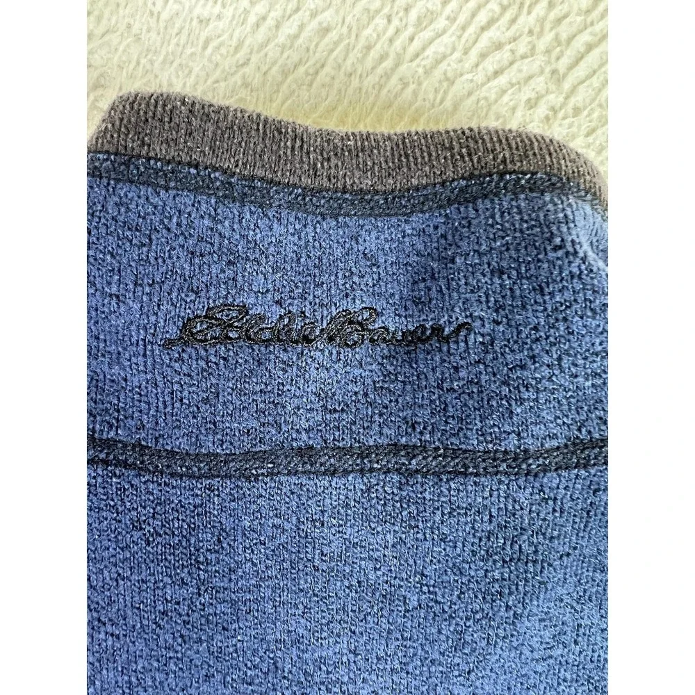 Eddie Bauer Mens Tall Large Blue Fleece 1/4 Zip Mock Neck Sweater‎ 0211 Canada